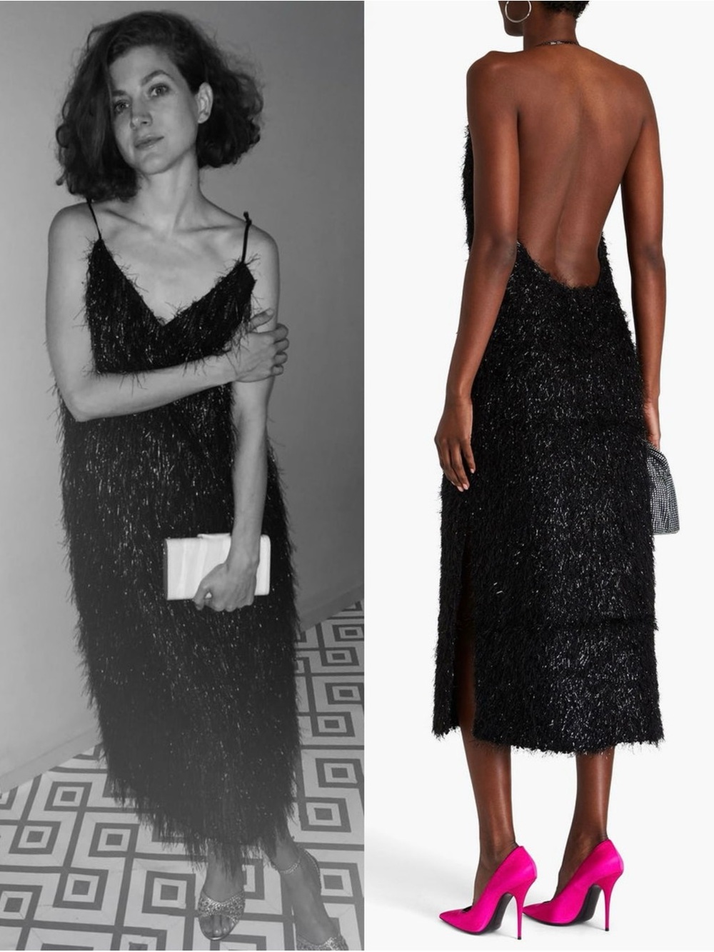 NEW STINE GOYA Chain Halter Neck Tinsel Open Back Old Money Y2K Formal Dress XS - Picture 4 of 12